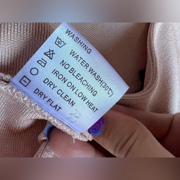 Boutique Blush Pink Ribbed Pearl Co Ord Set Large - Picture 9 of 15